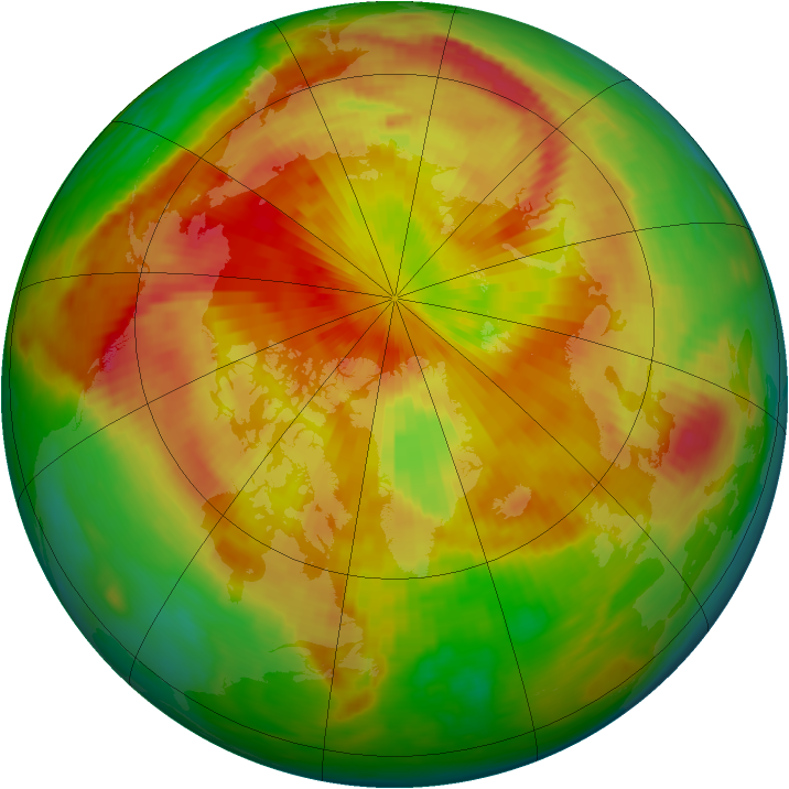 Arctic ozone map for 30 April 1985